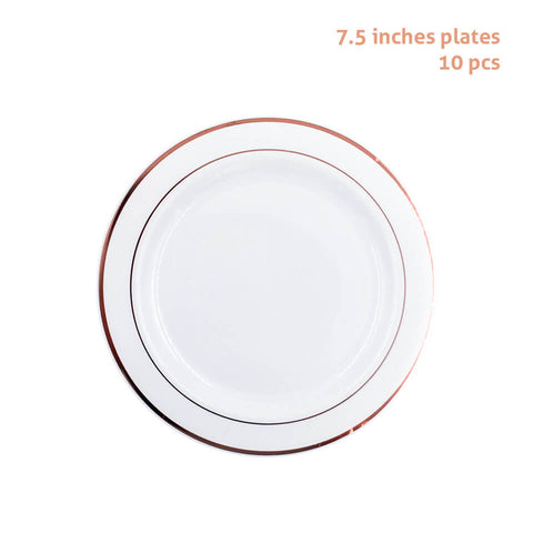 Image of 10 pcs/set Rose Gold Plastic Plates | Nicro Party