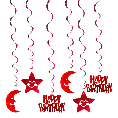 Image of Happy Birthday Moon Star Spiral Ornaments | Nicro Party