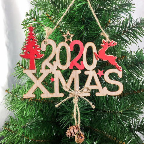 Image of 2020-XMAS-New-Year-Wooden-Ornaments