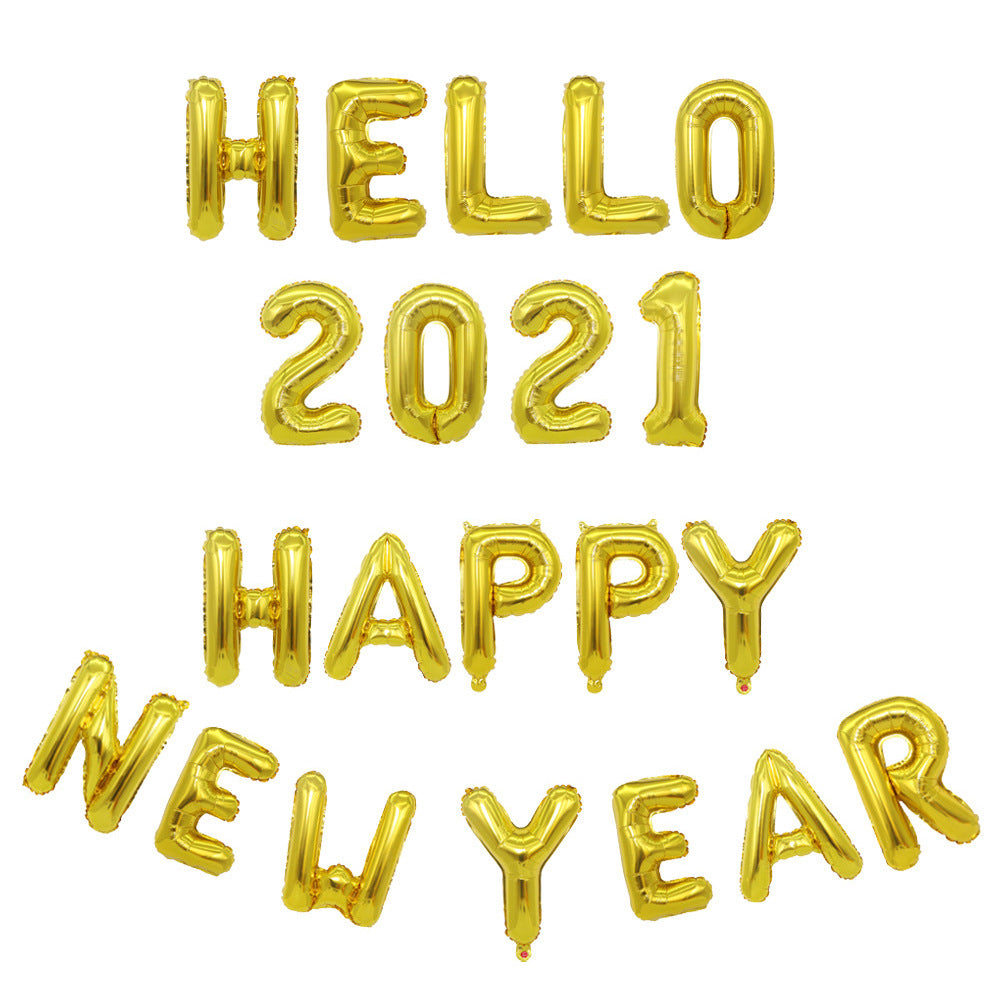 HELLO 2021  Happy New Year Balloon Kit