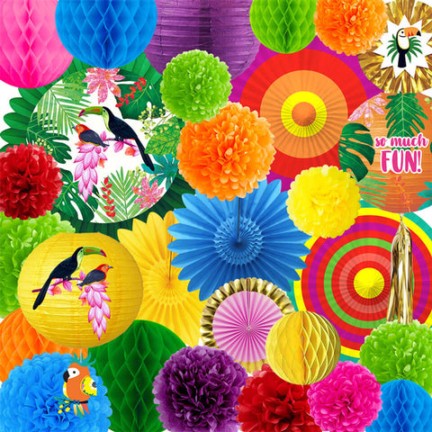Image of Tropical-Parrot-Party-Decoration-Kit