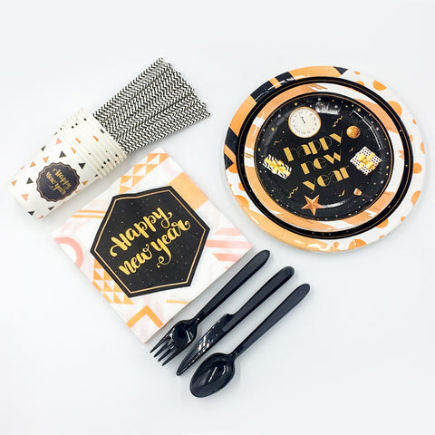 Image of Black Gold New Year Party Decoration | Nicro Party