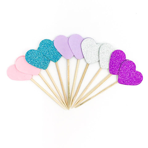 Image of 10 pcs/set Heart Cupcake Toppers | Nicro Party