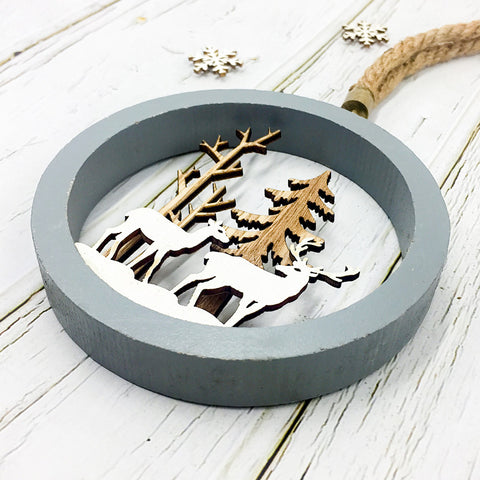 Image of Deer Wooden Christmas Pendants | Nicro Party