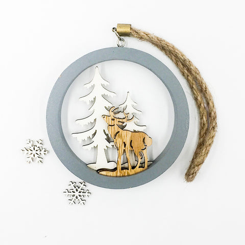 Image of Deer Wooden Christmas Pendants | Nicro Party