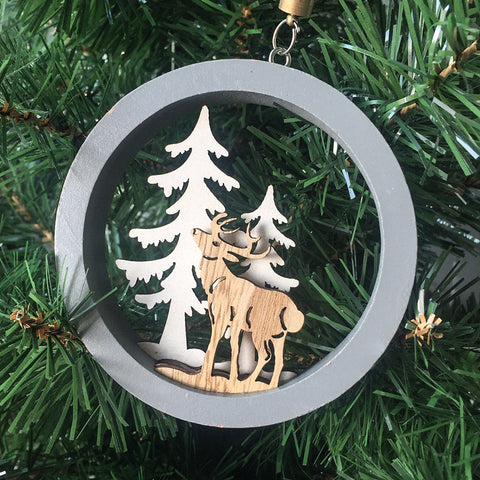 Image of Deer Wooden Christmas Pendants | Nicro Party
