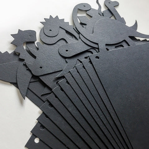 Image of Black Dinosaur Theme Photo Garland Banner Hanging Clips | Nicro Party