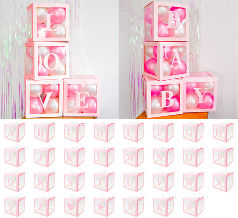 Image of Alphabet Number Transparent Packing Name  DIY Letter Balloon Box