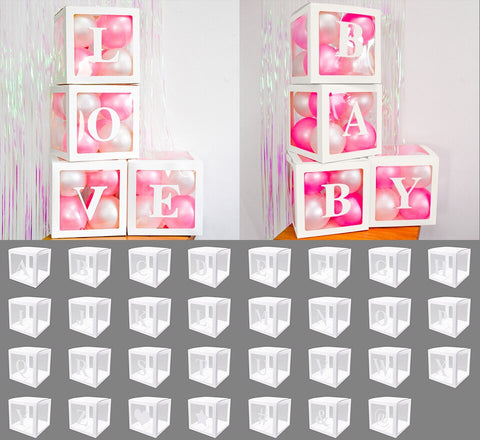 Image of Alphabet Number Transparent Packing Name  DIY Letter Balloon Box