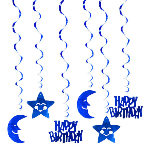 Image of Happy Birthday Moon Star Spiral Ornaments | Nicro Party