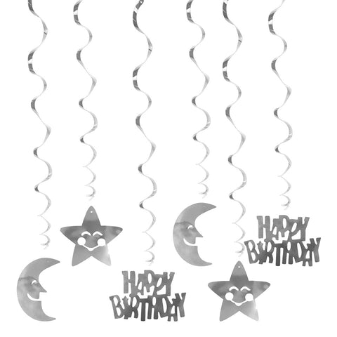 Image of Happy Birthday Moon Star Spiral Ornaments | Nicro Party