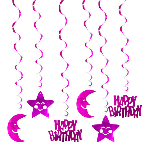 Image of Happy Birthday Moon Star Spiral Ornaments | Nicro Party
