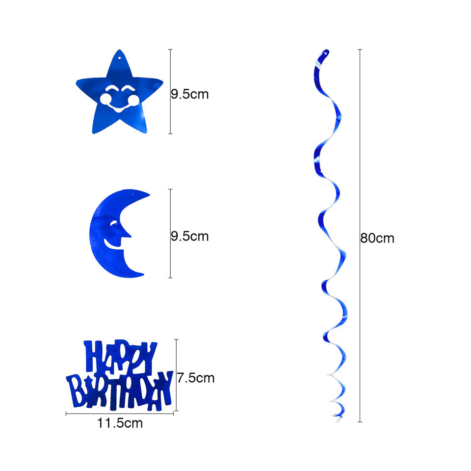 Happy Birthday Moon Star Spiral Ornaments | Nicro Party