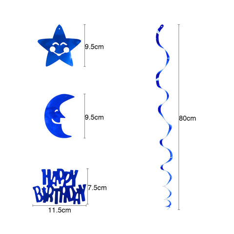 Image of Happy Birthday Moon Star Spiral Ornaments | Nicro Party