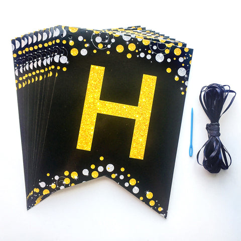 Image of Happy New Year Black Gold Party Decoration | Nicro Party