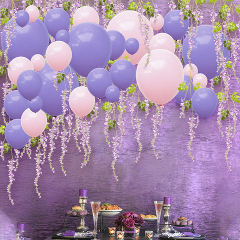 Image of Purple Pink Balloons Artificial Wisteria Kit