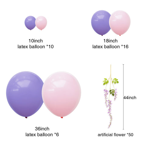 Image of Purple Pink Balloons Artificial Wisteria Kit