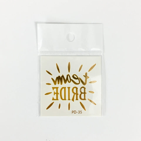 Image of Team Bride Tattoo Sticker | Nicro Party