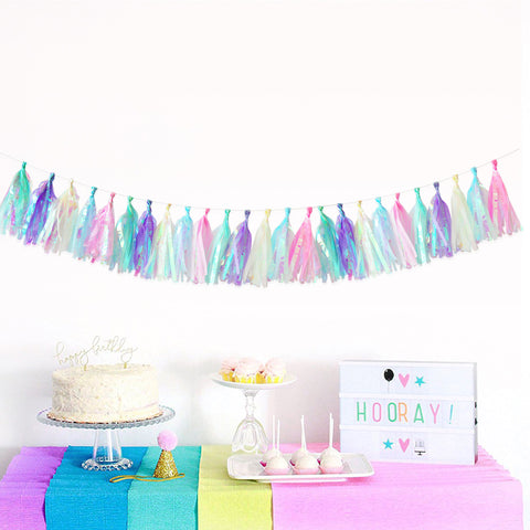 Image of Unicorn Party Paper Foil Tissue Tassel