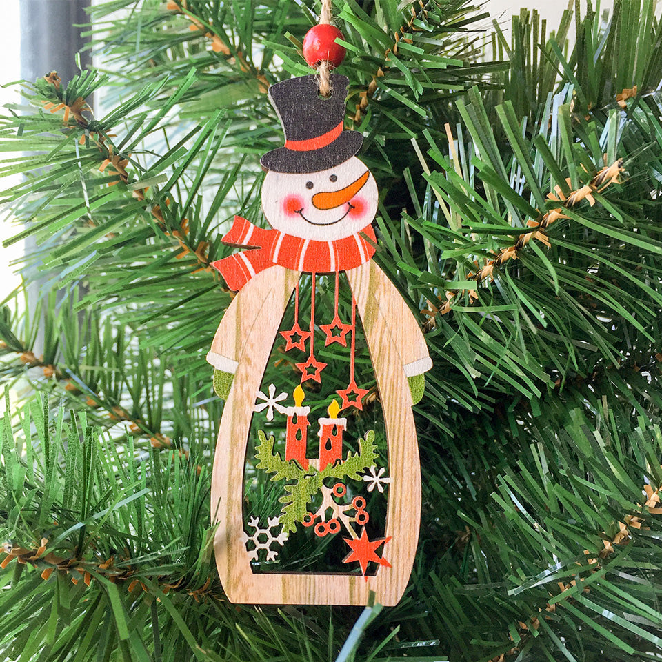 Wooden Christmas Santa Claus Snowman Pendant | Nicro Party