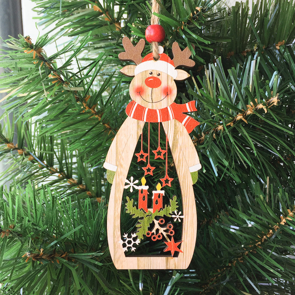 Wooden Christmas Santa Claus Snowman Pendant | Nicro Party