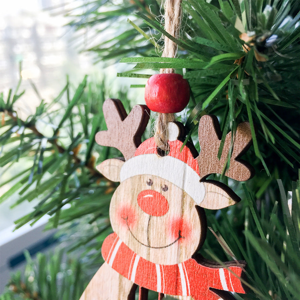 Wooden Christmas Santa Claus Snowman Pendant | Nicro Party