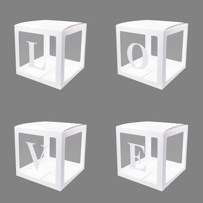 Image of Alphabet Number Transparent Packing Name  DIY Letter Balloon Box