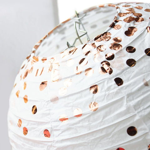 Image of Rose Gold Paper Lanterns Details