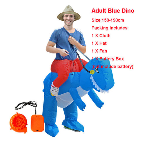 Image of Adult Kid Inflatable Dinosaur Costume