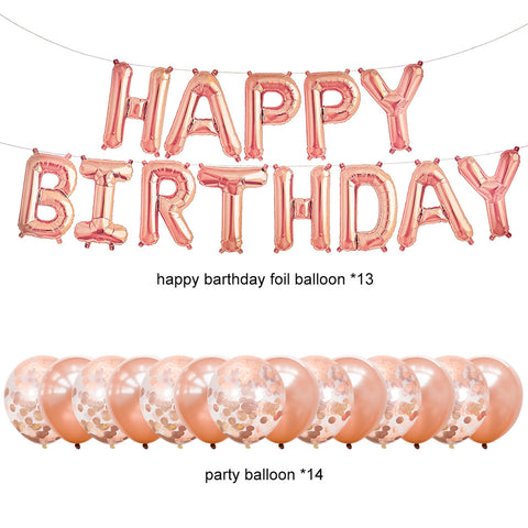 Image of rose gold party decorations balloons