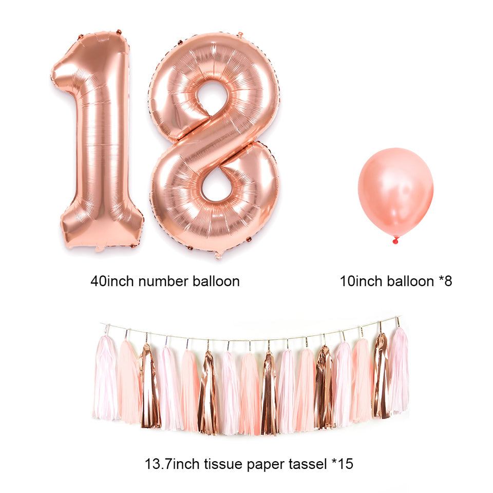 18th birthday decorations balloons tassel