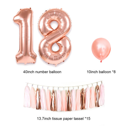 Image of 18th birthday decorations balloons tassel