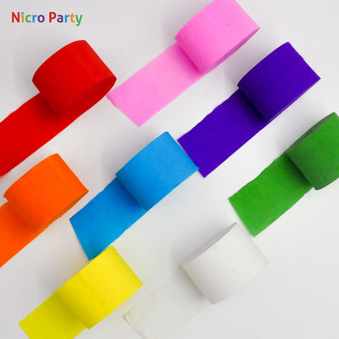 Image of 8 Rolls Crepe Paper Streamers in 8 Colors for Wedding Birthday Baby Shower Graduation Colorful Candyland Party Decoration Backdrop Rainbow DIY Supplies Colored Living Room Bedroom Decor Art Crafts