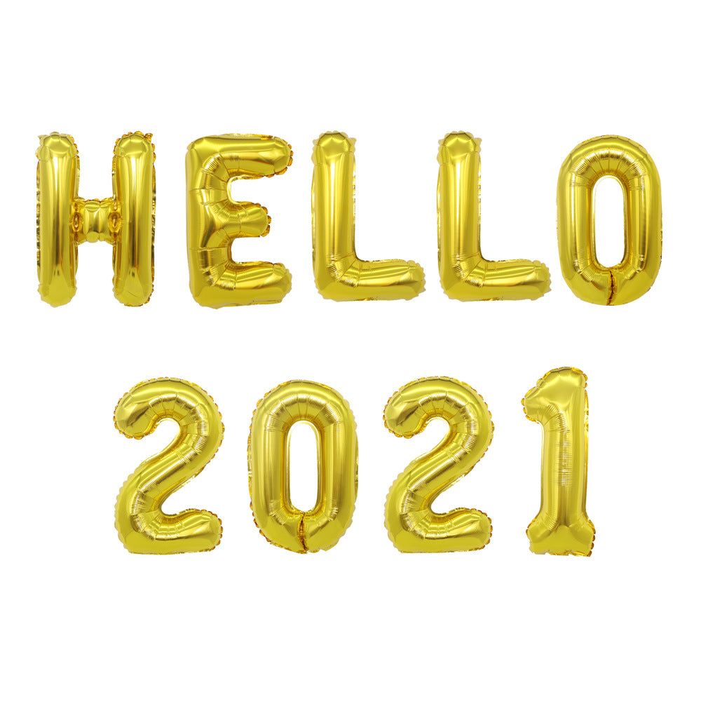 HELLO 2021  Happy New Year Balloon Kit