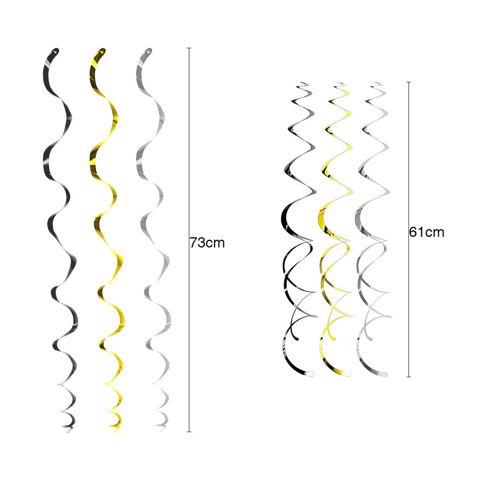 30 40 50 Birthday Gold Black DIY Spiral Ornaments Swirl | Nicro Party