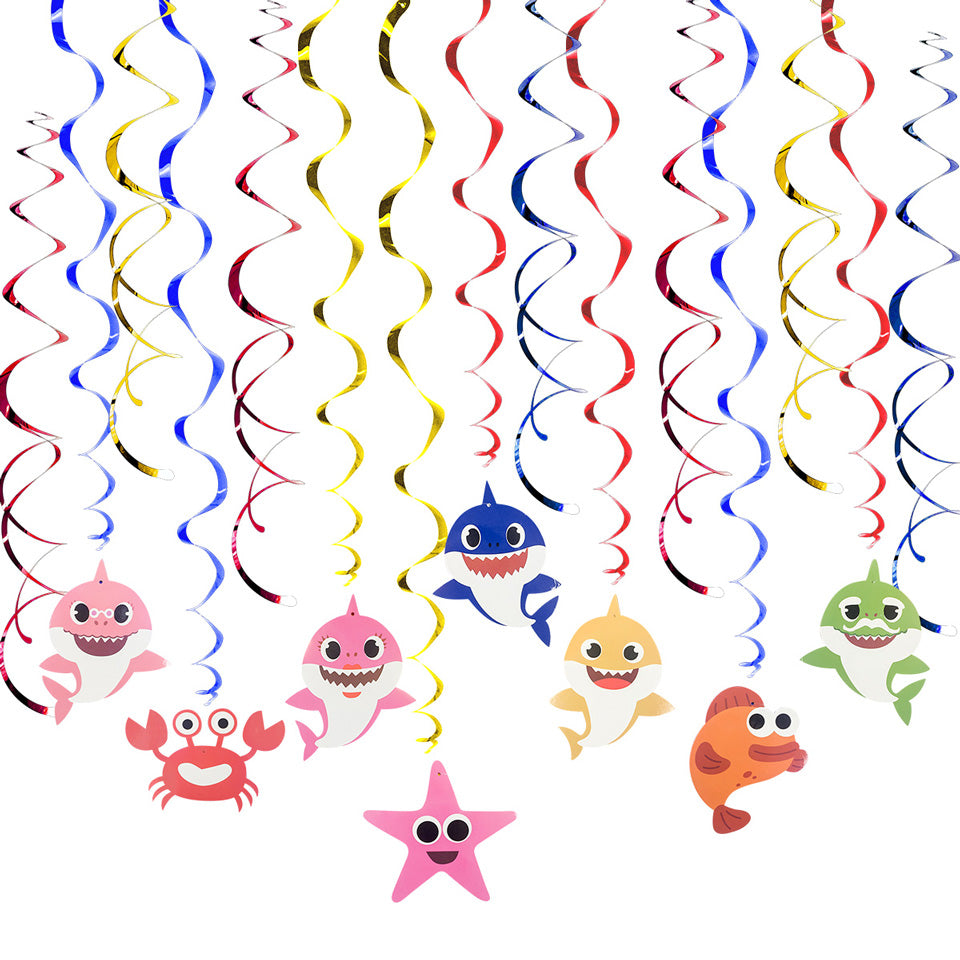 Shark Swirl Spiral Ornaments | Nicro Party