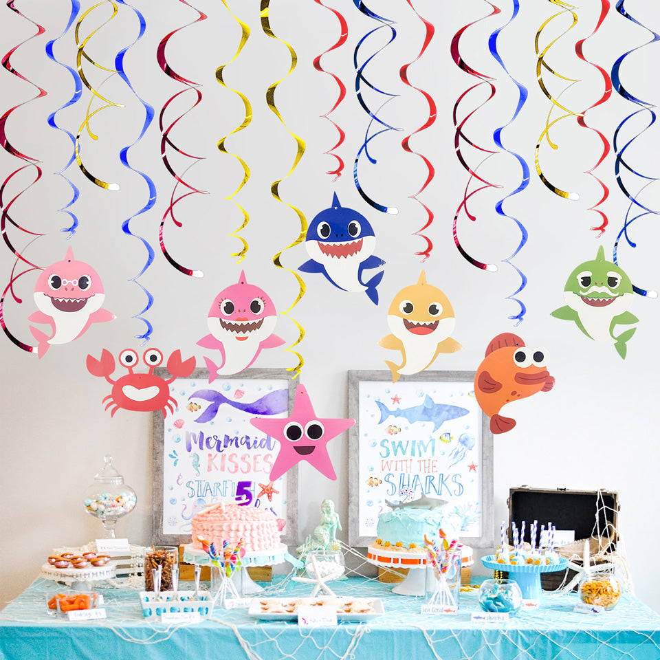 Shark Swirl Spiral Ornaments | Nicro Party