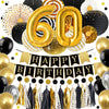 60th Gold Black Birthday Party Decoration Kit