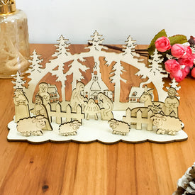 Christmas Creative Table Wood DIY Decoration | Nicro Party