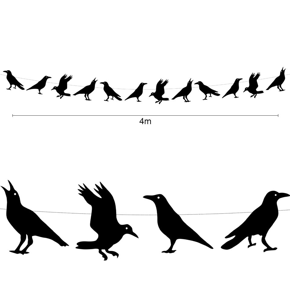 4 M Black Crow Paper Garland | Nicro Party