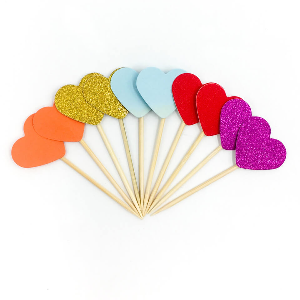 10 pcs/set Heart Cupcake Toppers | Nicro Party 