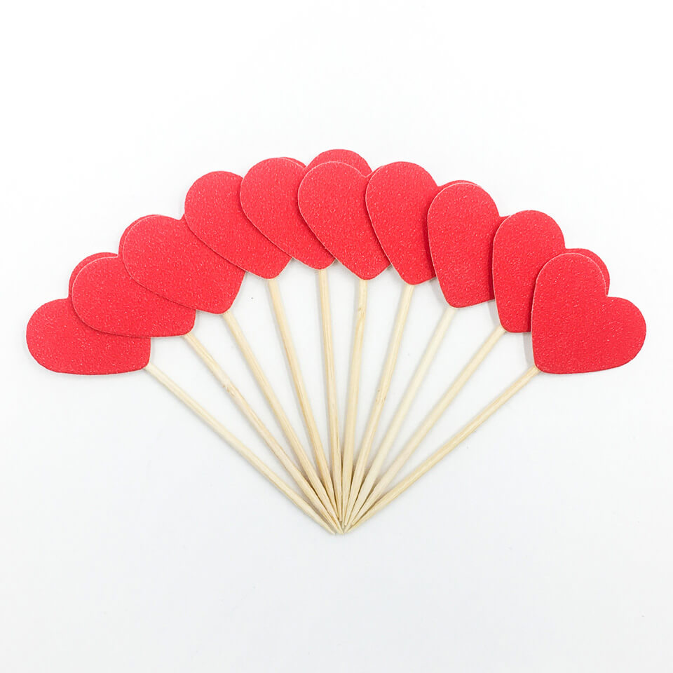 10 pcs/set Heart Cupcake Toppers | Nicro Party 