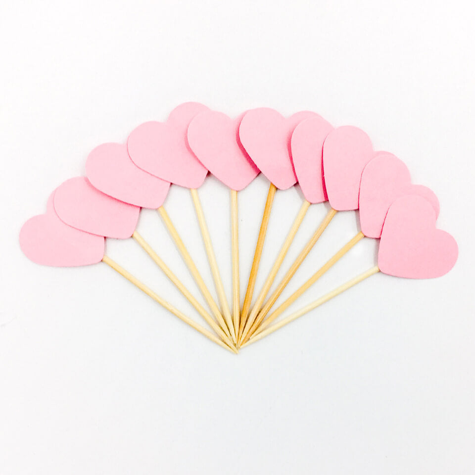 10 pcs/set Heart Cupcake Toppers | Nicro Party 