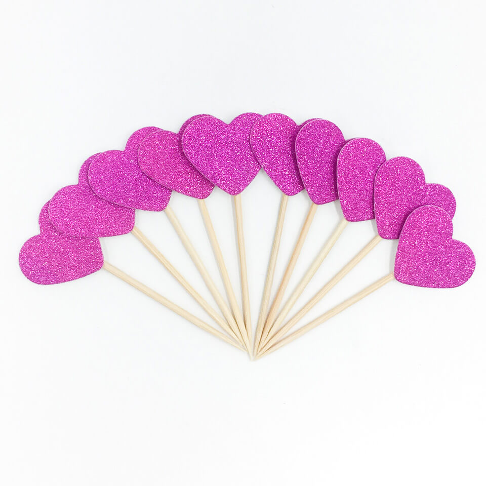 10 pcs/set Heart Cupcake Toppers | Nicro Party 