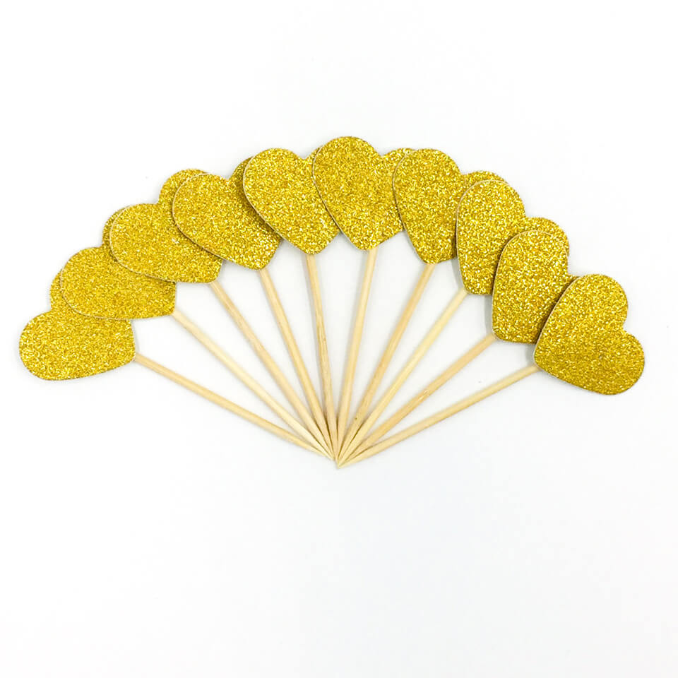 10 pcs/set Heart Cupcake Toppers | Nicro Party 