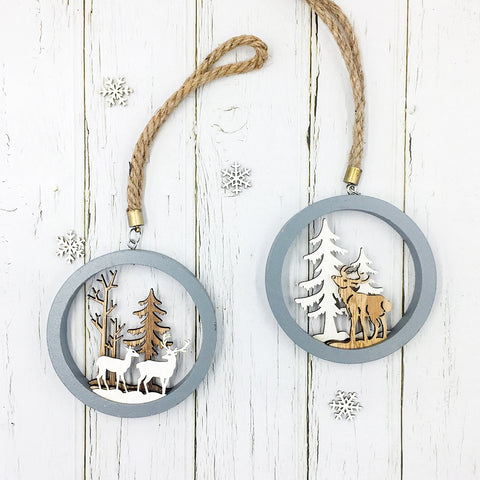 Image of Deer Wooden Christmas Pendants | Nicro Party 