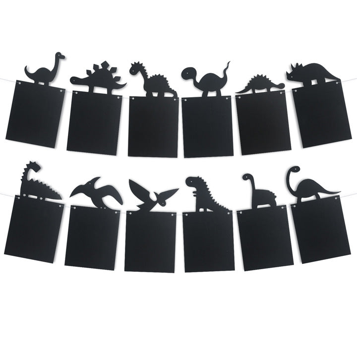 Black Dinosaur Theme Photo Garland Banner Hanging Clips | Nicro Party