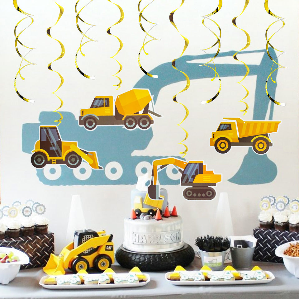 Excavator Truck Swirl Decorations | Nicro Party