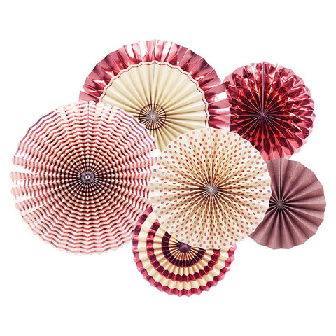 Image of Rose Gold Party  Paper Fan Set