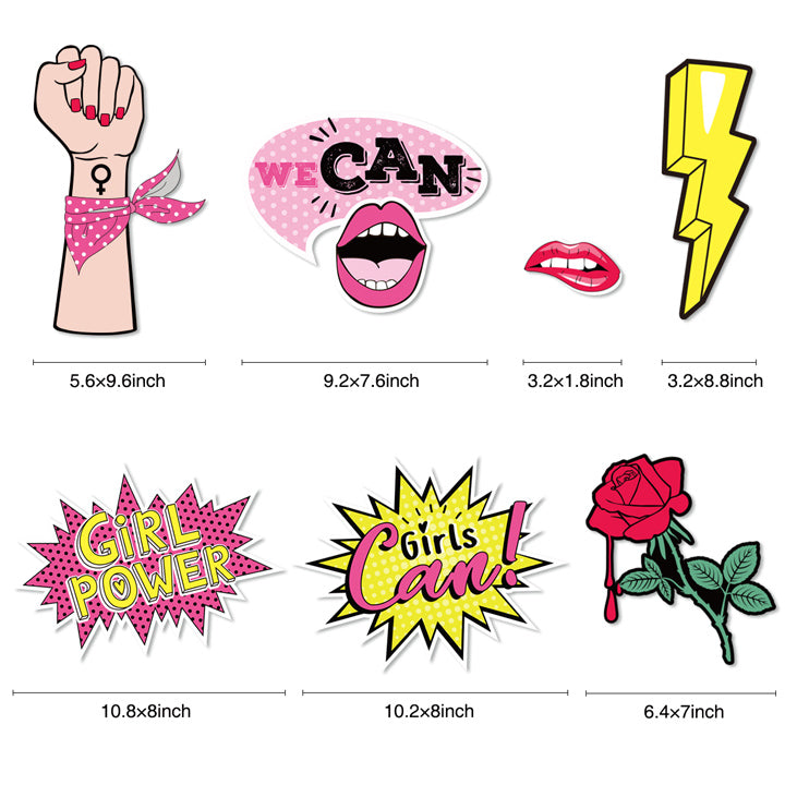 15 Count Girl Power Theme Photo Booth Props | Nicro Party